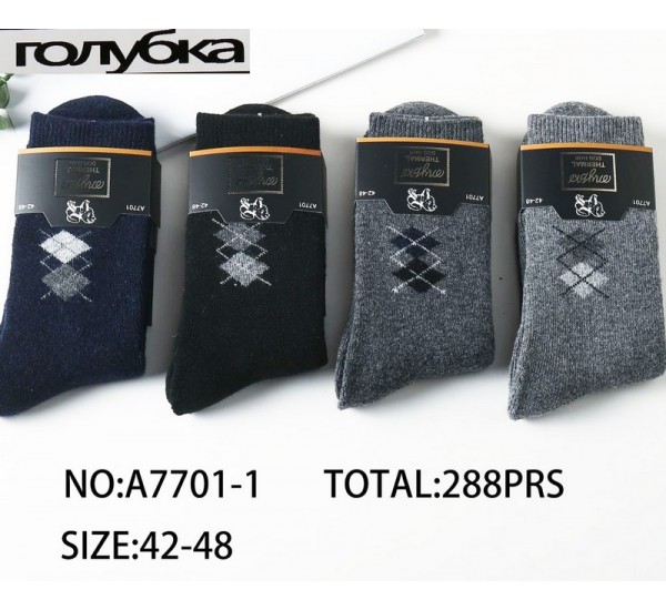 Шкарпетки чоловічі 12 шт (42-48 р) ангора/махра KiE_A7701-1