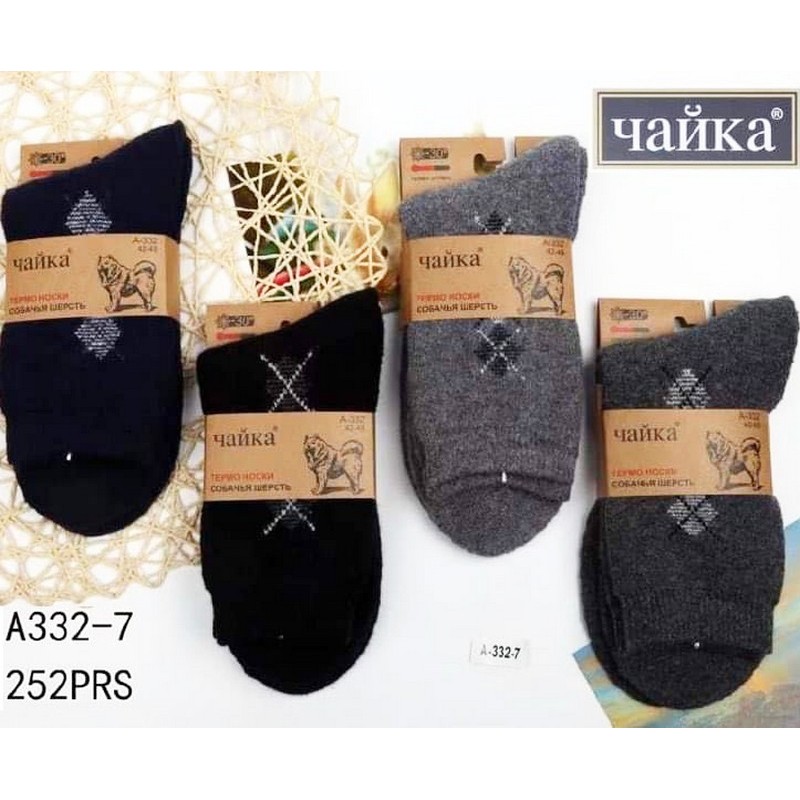 Носки мужские 12 шт (42-48 р) ангора/махра KiE_A332-7