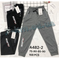 Спорт штани для хлопчиків KiE_A482-2 бавовна 12 шт (75-90 см)