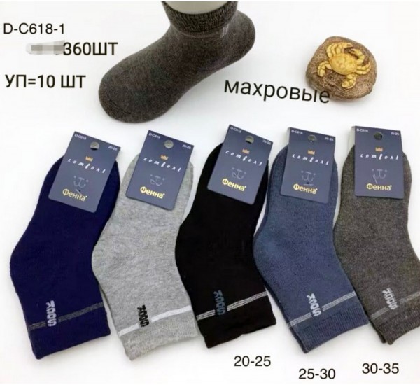 Шкарпетки для хлопчиків KiE_D-C618-1 махра 10 шт (20-35 р)