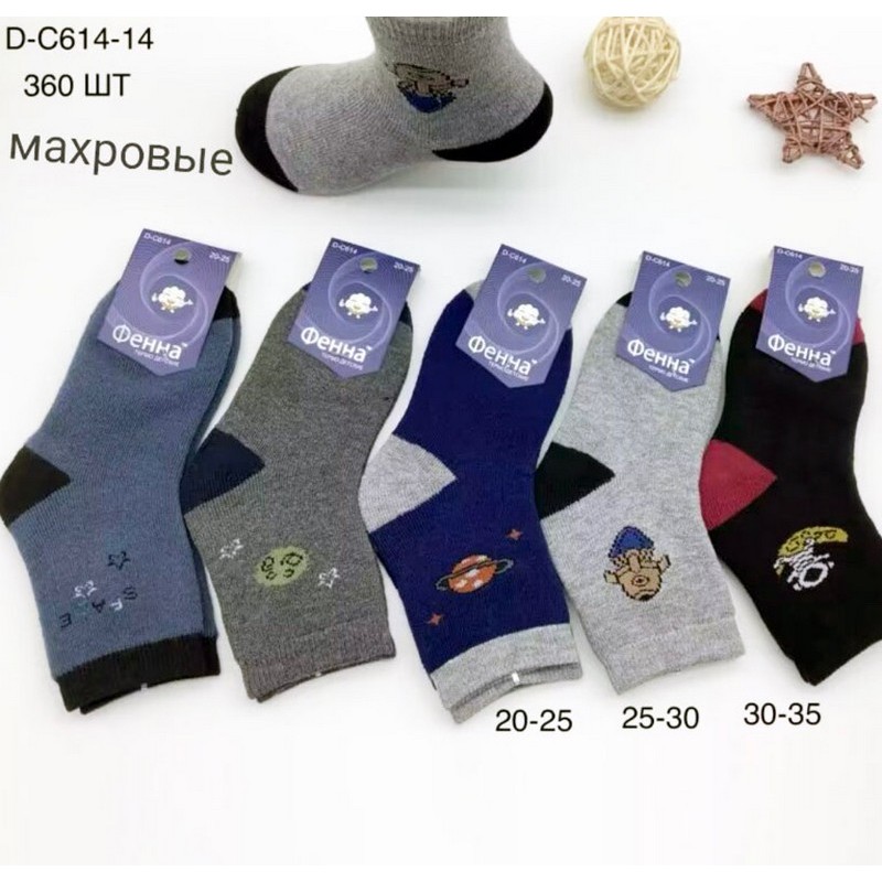 Шкарпетки для хлопчиків KiE_D-C614-14 махра 12 шт (20-35 р)