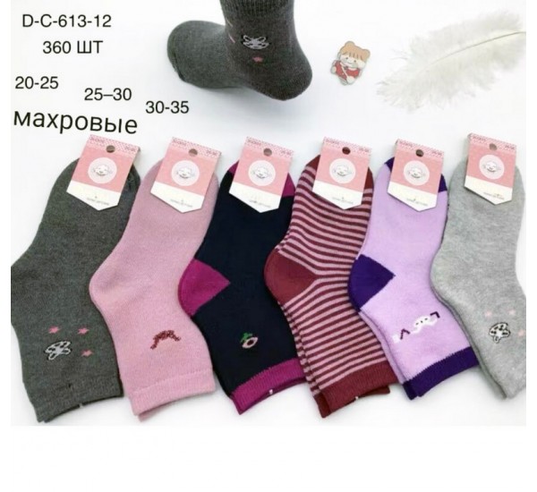 Шкарпетки для дівчаток KiE_D-C613-12 махра 12 шт (20-35 р)