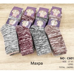 Шкарпетки жіночі 12 шт (37-41 р) кашемір/махра KiE_KiE_C601