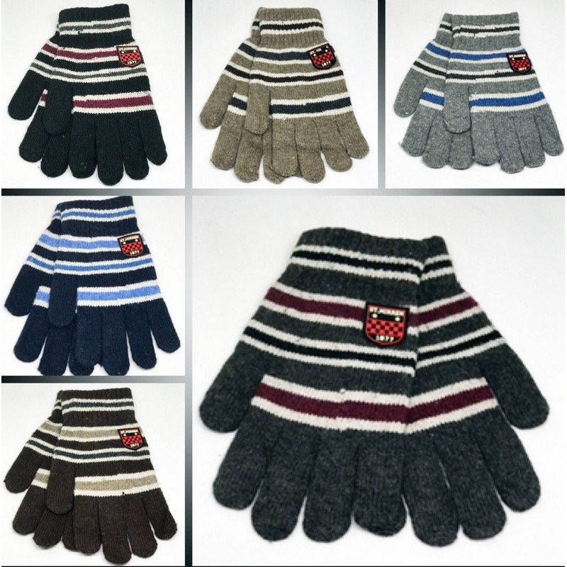 Перчатки мужские 12 шт (универсальный) шерсть/акрил Linn_P-807