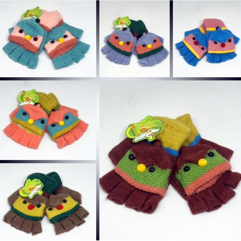 Перчатки-варежки детские 12 шт (3-5 лет) шерсть/акрил Linn_P-9220