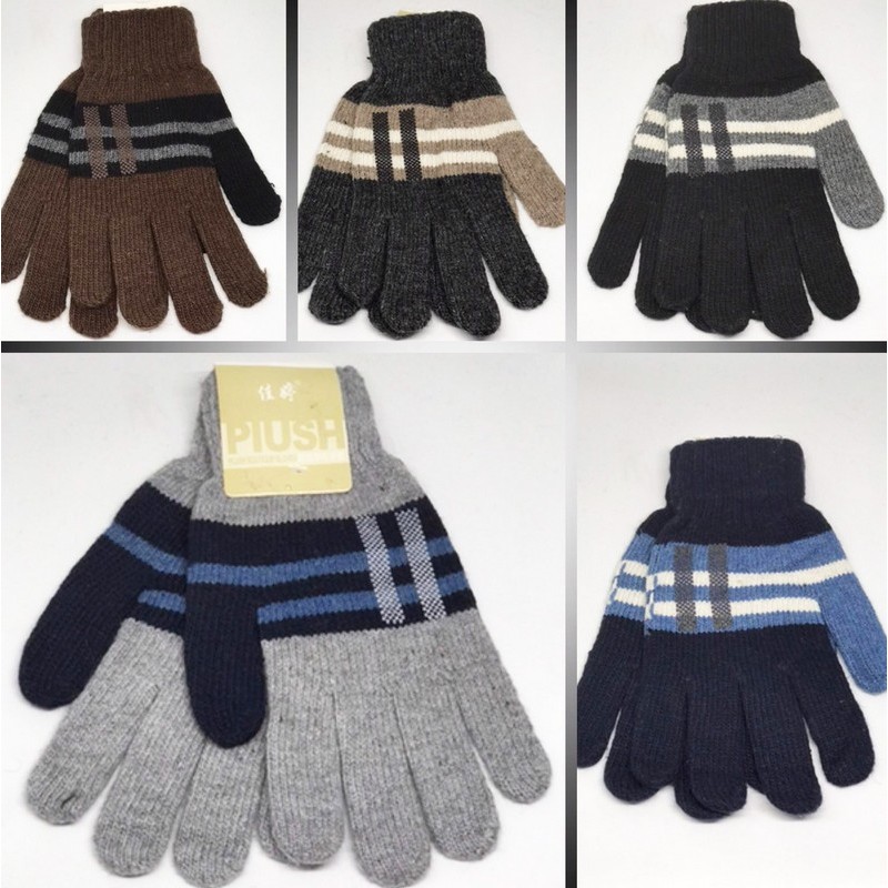 Перчатки мужские 12 шт (универсальный) шерсть/акрил Linn_P-81