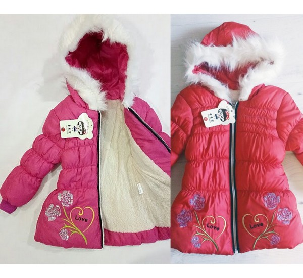 Куртка для дівчаток 3 шт плащівка/хутро (1-3 років) MiLi_K-481