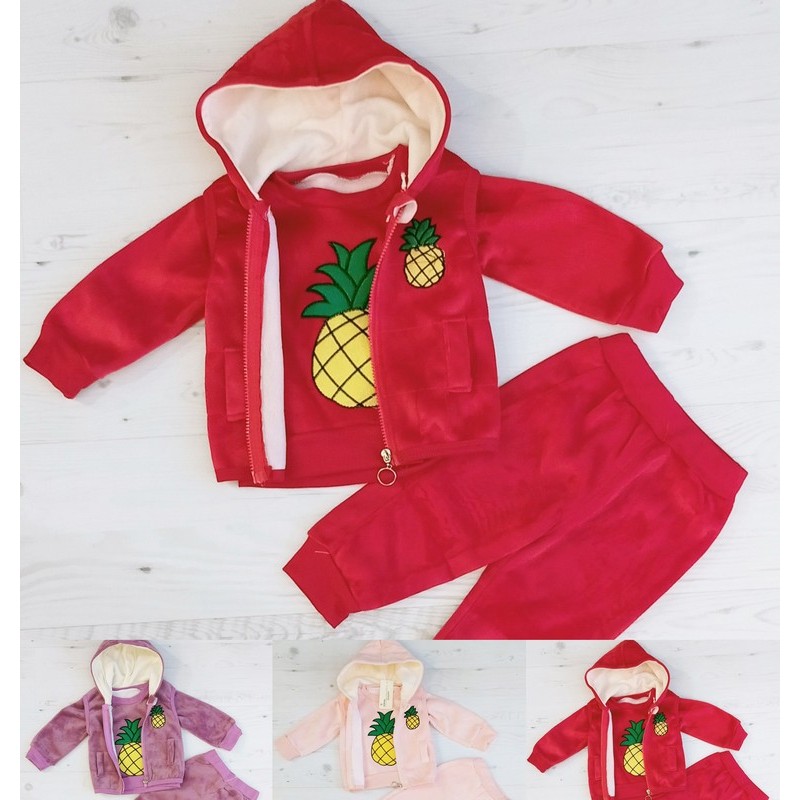 Костюм 3-ка для дівчаток 4 шт велюр (2-5 років) MiLi_140709