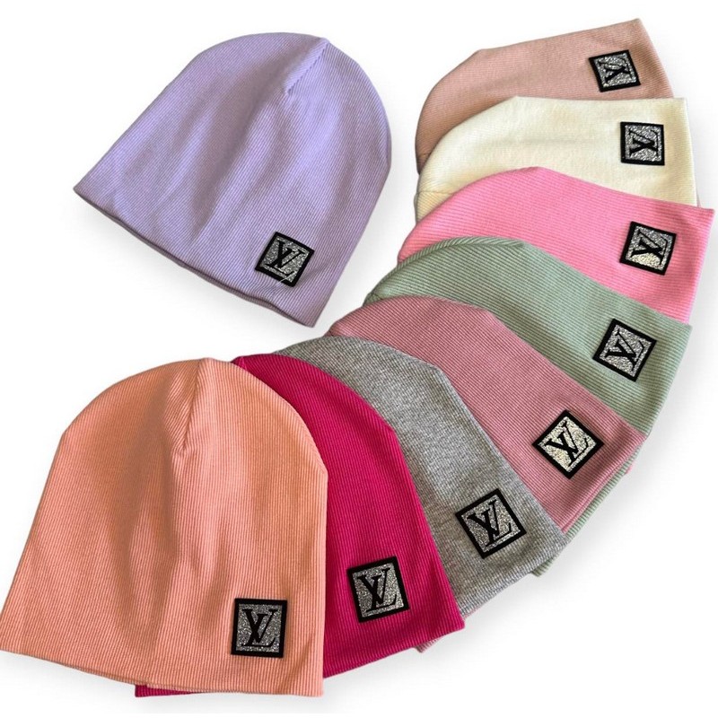 Шапка для дівчаток (50-52 р) 5 шт подвійна рубчик ML903_021007