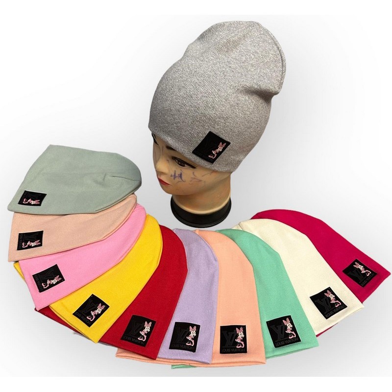 Шапка для дівчаток (54-55 р) 5 шт подвійна рубчик ML903_021015