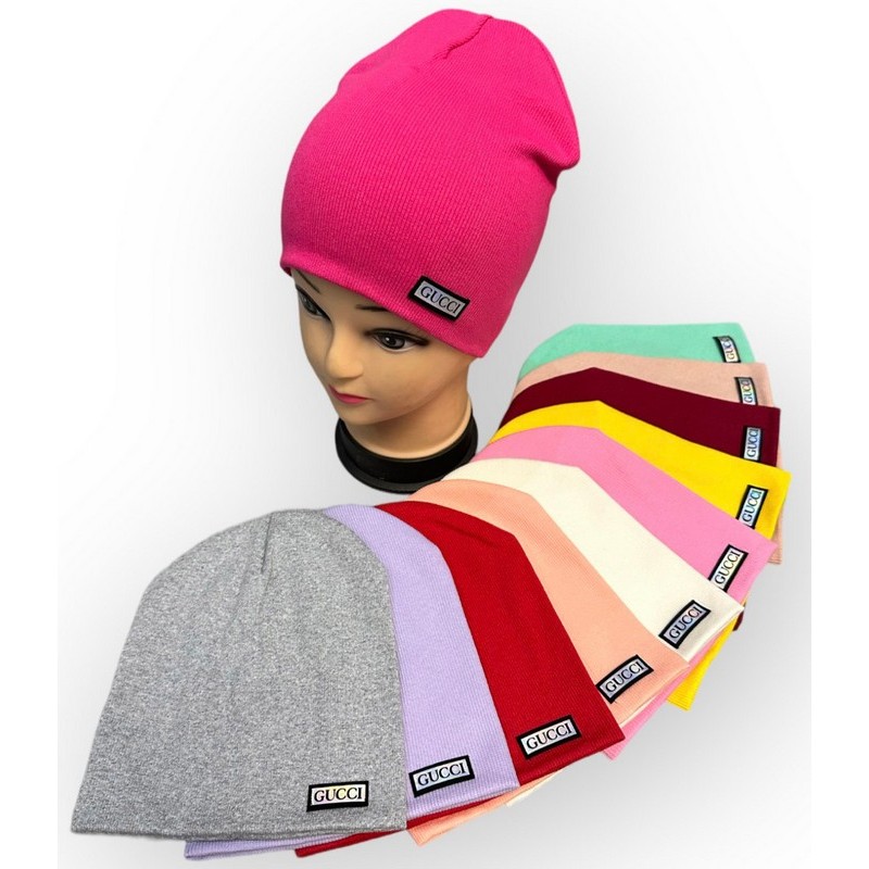 Шапка для дівчаток (52-54 р) 5 шт подвійна рубчик ML903_021016