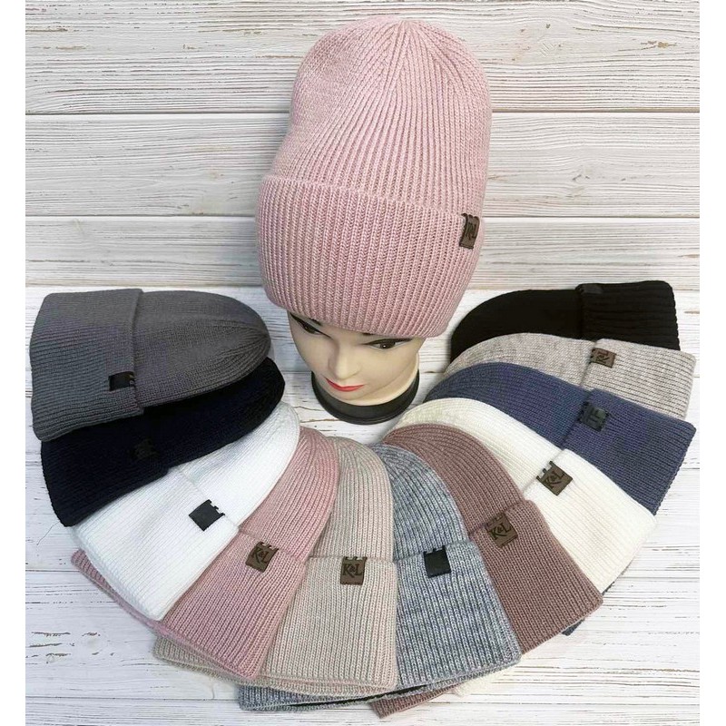 Шапка женская 5 шт вязка/флис ML903_0723