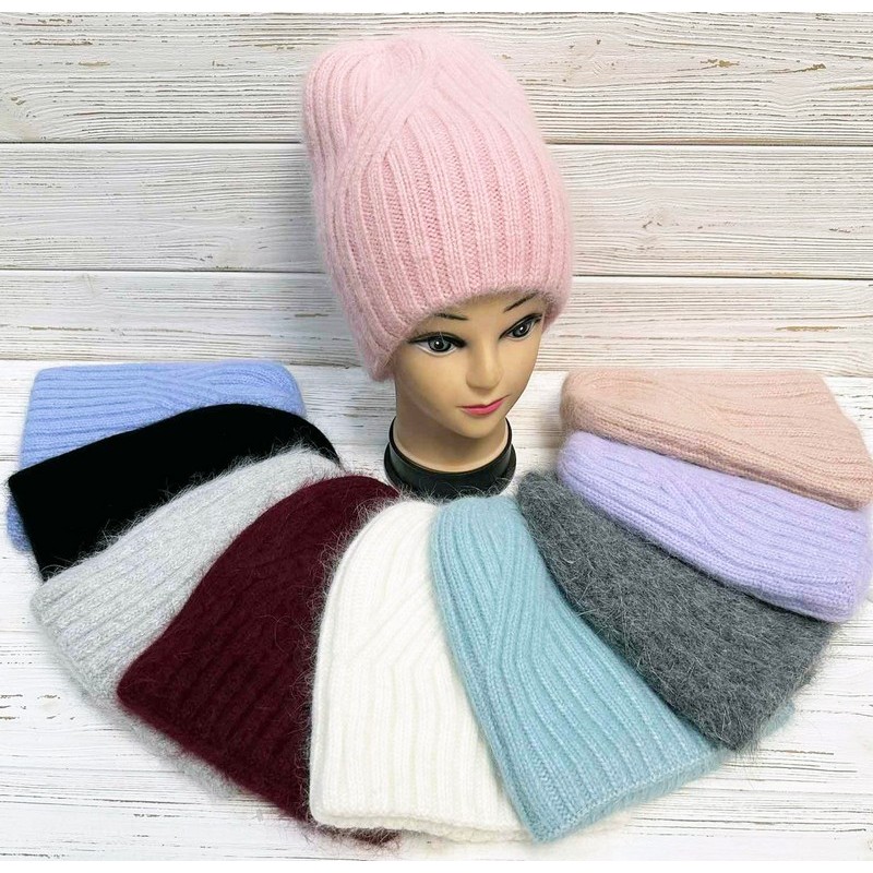 Шапка жіноча 5 шт ангора подвійна ML903_Z23-F235b