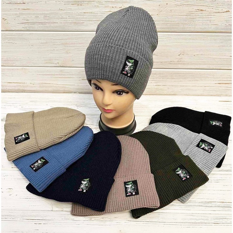 Шапка для мальчиков (54-56 р) 5 шт вязка/флис ML903_011089