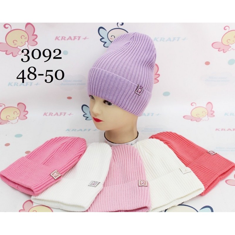 Шапка для девочек 5 шт (48-50 р) одинарная ML903_3092