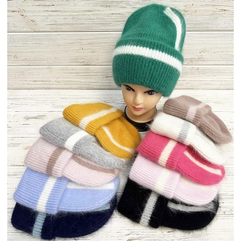 Шапка женская 5 шт ангора/одинарная ML903_Z23-F237