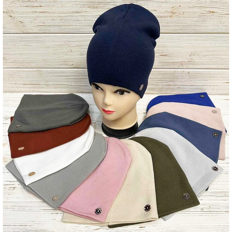 Шапка женская 5 шт трикотаж/двойная ML903_030930