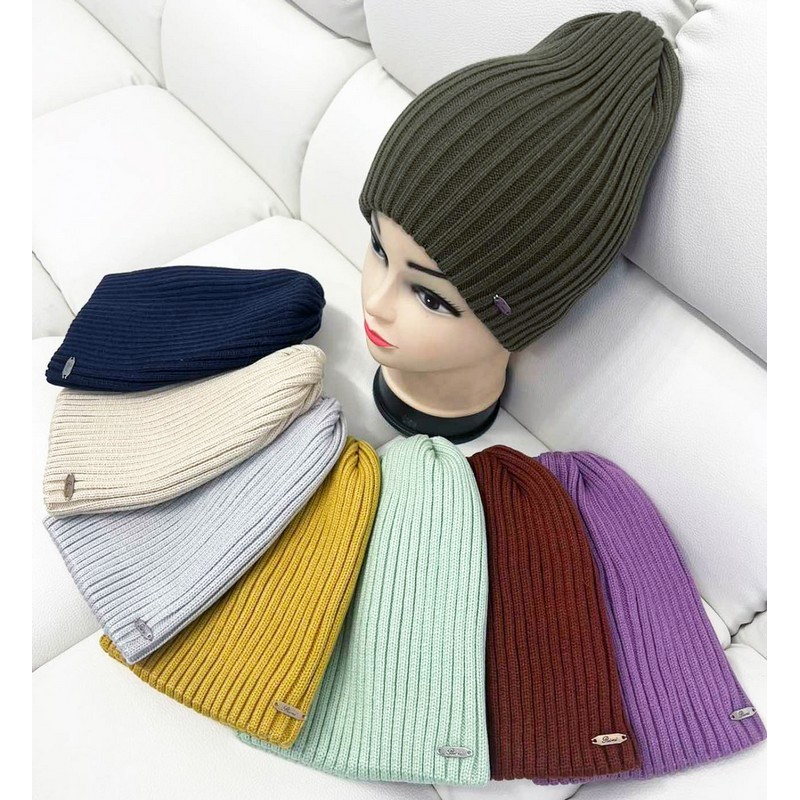 Шапка женская 5 шт трикотаж/двойная ML903_030948