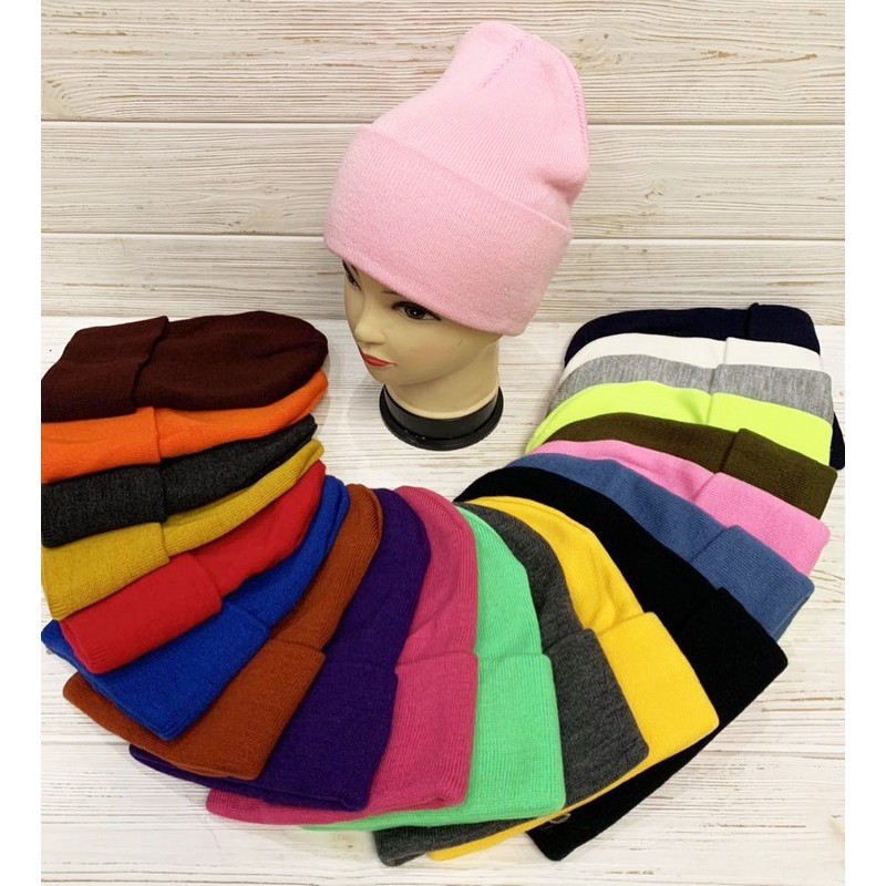 Шапка для женщин двойная 5 шт рубчик ML903_090901