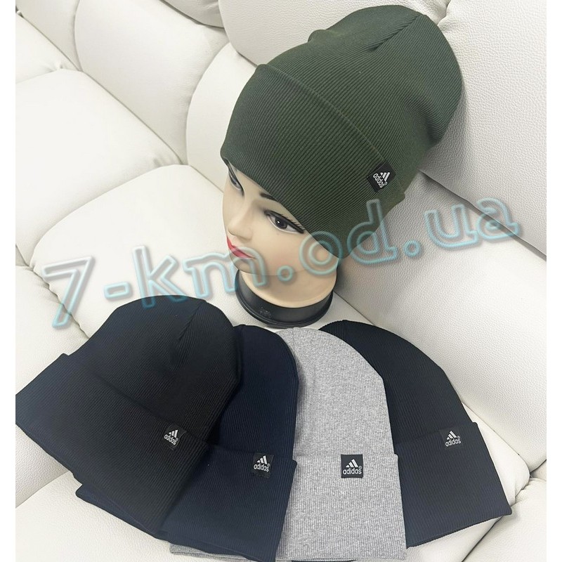 Шапка чоловіча трикотаж/рубчик 5 шт (універсальний) ML903_110264