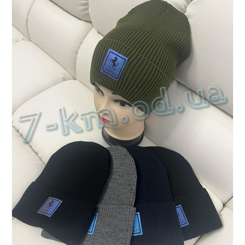 Шапка чоловіча одинарна в'язка 5 шт (універсальний) ML903_110268