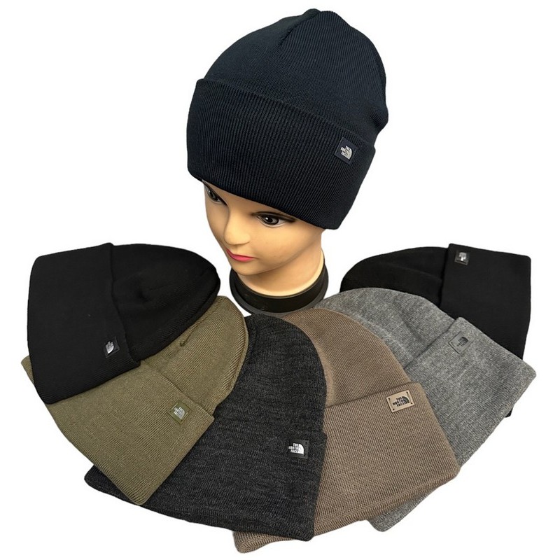 Шапка чоловіча подвійна в'язка (розмір універсальний) 5 шт ML903_130866