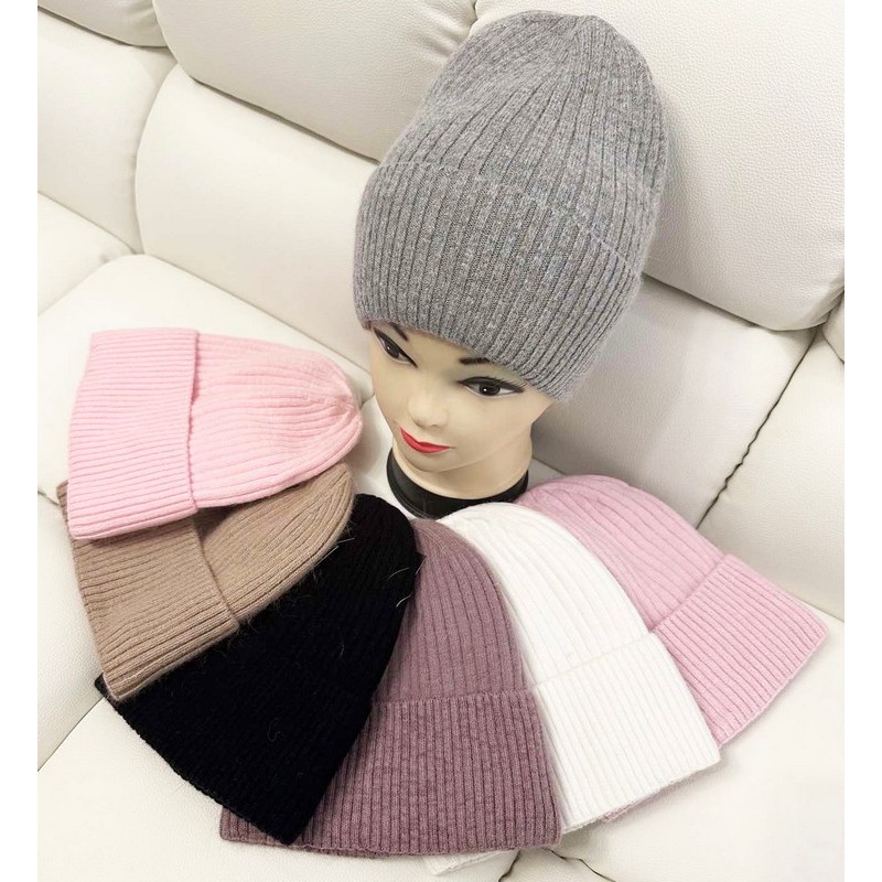 Шапка женская 5 шт шерсть/ангора/флис ML903_191128