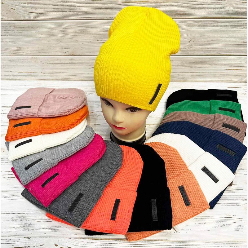 Шапка женская 5 шт вязка/флис ML903_191142