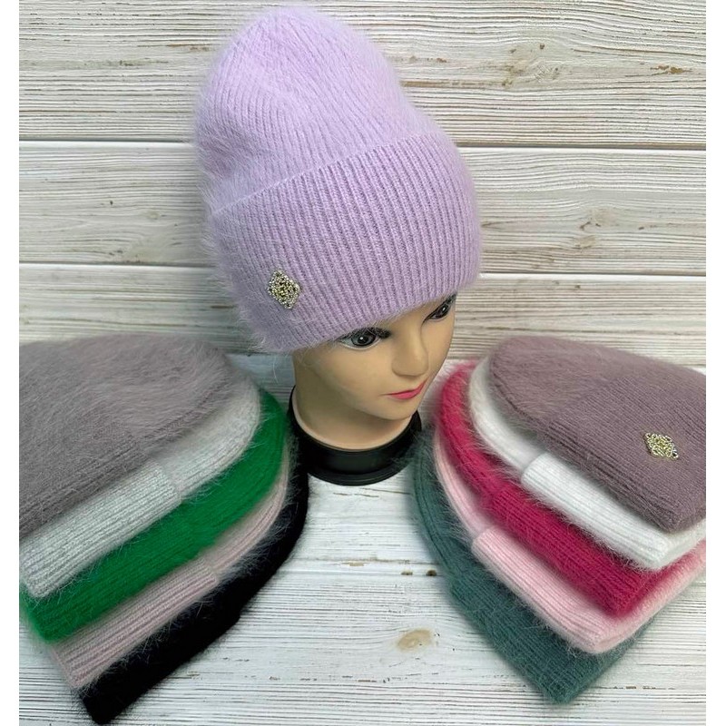 Шапка женская 5 шт ангора/одинарная ML903_HO448Gc