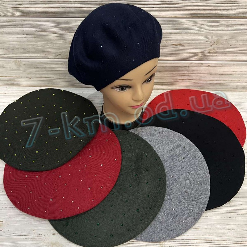 Берет жіночий ML903_270947 мокрий шовк 5 шт