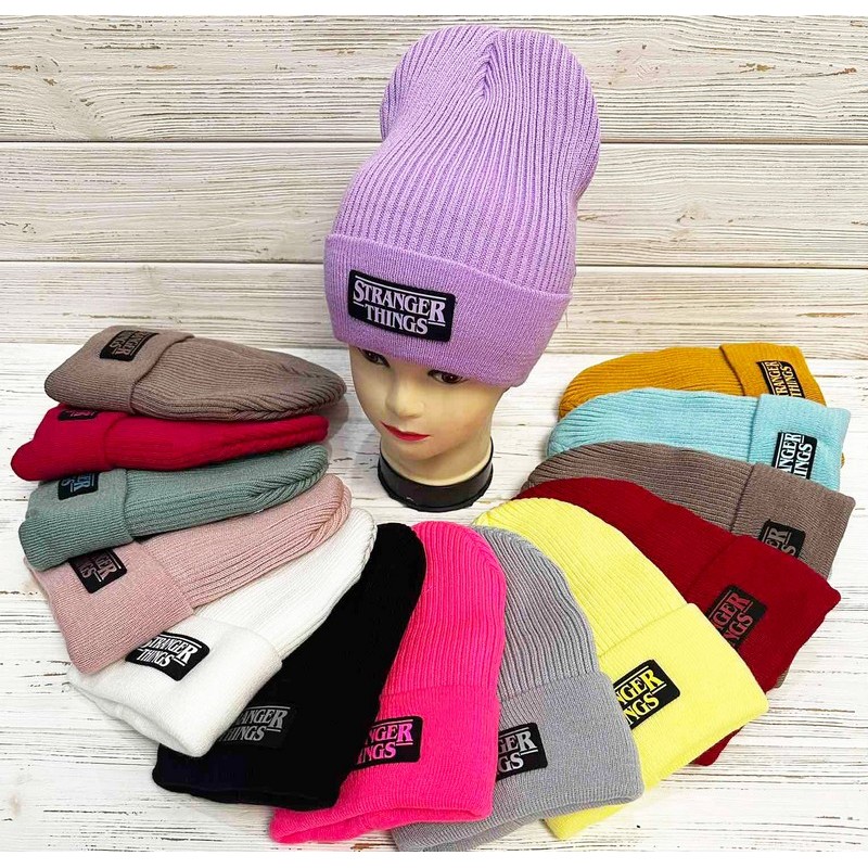 Шапка для девочек 5 шт (52-54 р) вязка/флис ML903_261011