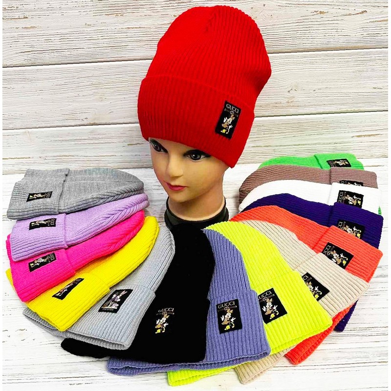 Шапка для девочек 5 шт (54-56 р) вязка/флис ML903_271005