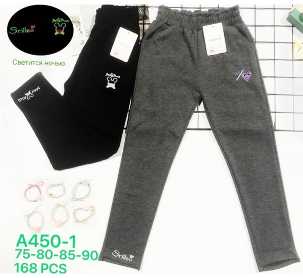 Спорт штаны для девочек 12 шт (75-90 см) трикотаж PaH_A450-1