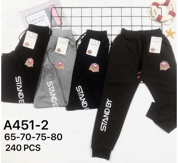 Спорт штаны для мальчиков 12 шт (65-80 см) трикотаж PaH_A451-2