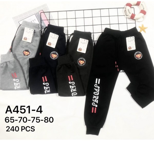 Спорт штани для хлопчиків 12 шт (65-80 см) трикотаж PaH_A451-4