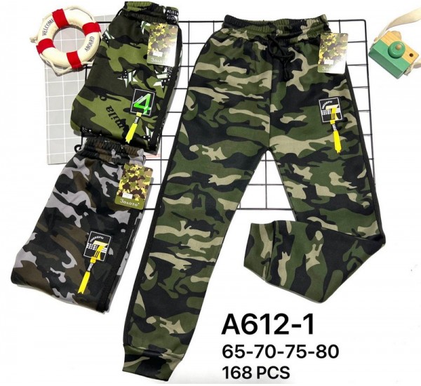 Спорт штаны для мальчиков 6 шт (65-80 см) трикотаж/мех KiE_A612-1