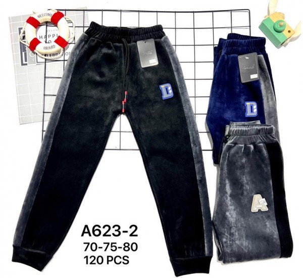 Спорт штаны для мальчиков 6 шт (70-80 см) велюр/мех KiE_A623-2
