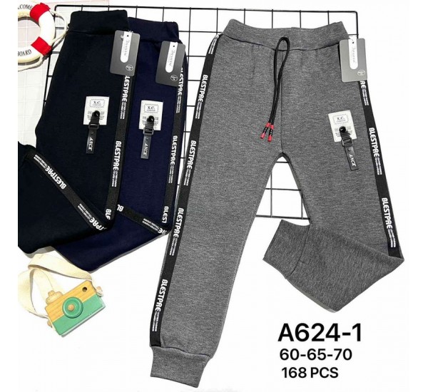 Спорт штаны для мальчиков 6 шт (60-70 см) трикотаж/мех KiE_A624-1