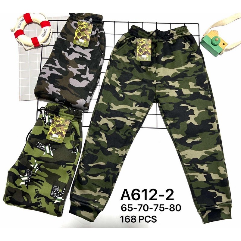 Спорт штани для хлопчиків 12 шт (65-80 см) трикотаж/хутро PaH_A612-2