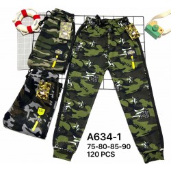 Спорт штани для хлопчиків 12 шт (75-90 см) трикотаж/хутро PaH_A634-1