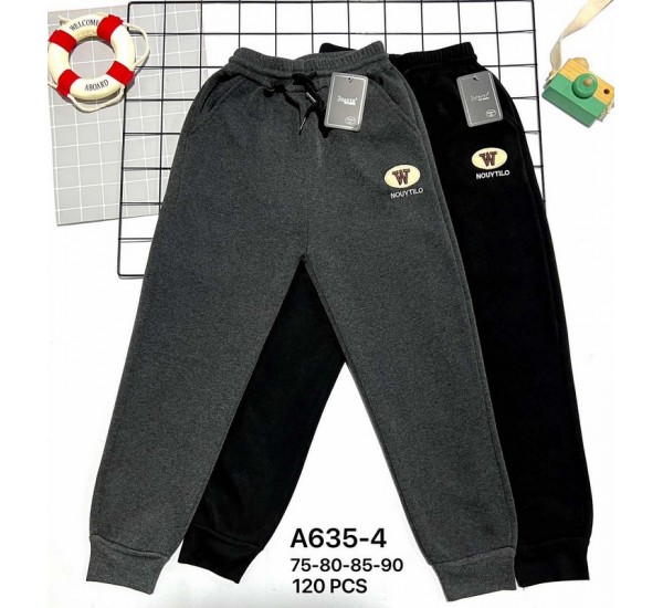 Спорт штаны для мальчиков 12 шт (75-90 см) трикотаж/мех PaH_A635-4