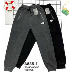 Спорт штани для хлопчиків 12 шт (75-90 см) трикотаж/хутро PaH_A635-1