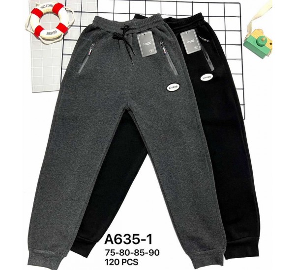 Спорт штани для хлопчиків 12 шт (75-90 см) трикотаж/хутро PaH_A635-1