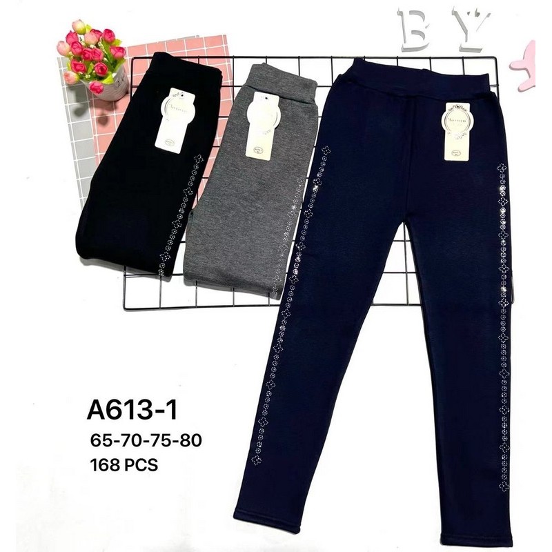 Лосины для девочек 12 шт (65-80 см) трикотаж/мех PaH_A613-1