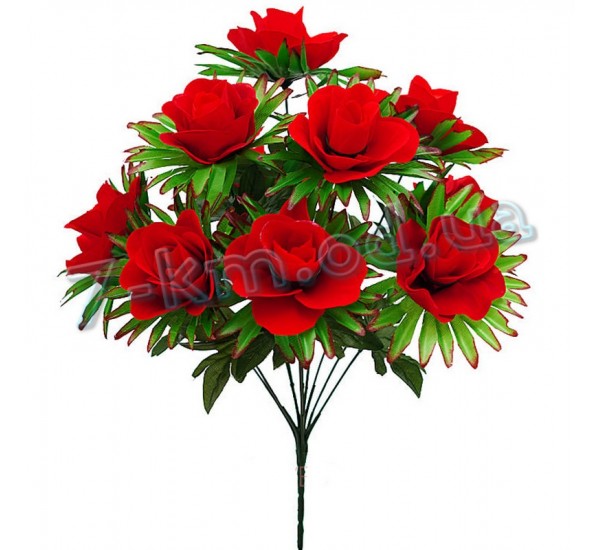 Букет троянда оксамитова штучний B90_A-501/10 (6 штук)