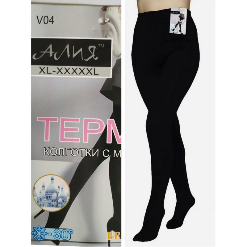 Колготы безшовные женские SeM_V04 флис 6 шт (48-54 р)