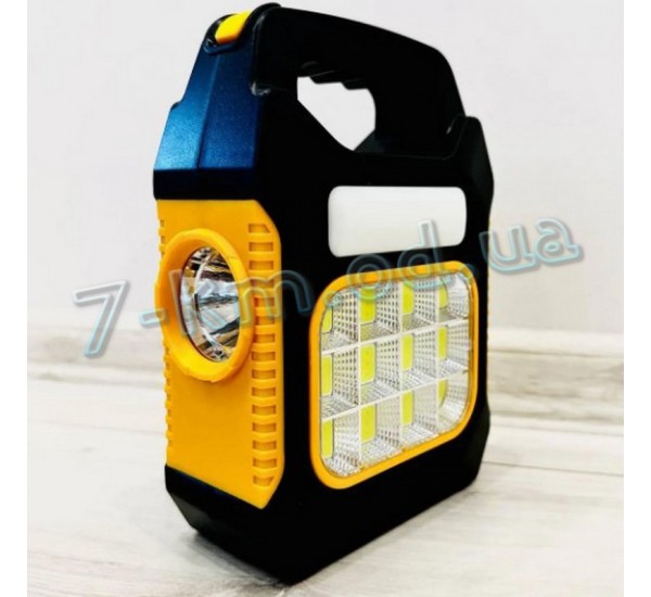 Портативный ручной фонарь-прожектор - павербанк LED с аккумулятором на солнечной батарее Smart_090210