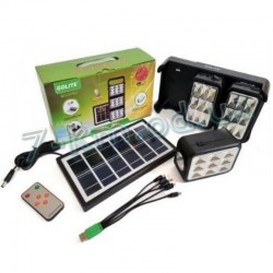 Портативная cолнечная автономная система GDLite GD-8058 солнечная панель Power Bank, Пульт дистанционного управления, USB кабель Smart_090204