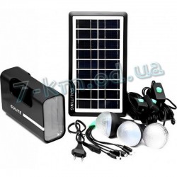 Портативная солнечная станция (мощный аккумуляторный фонарь) GDLITE GD-2+ солнечная панель+ 3 лампы Smart_160211
