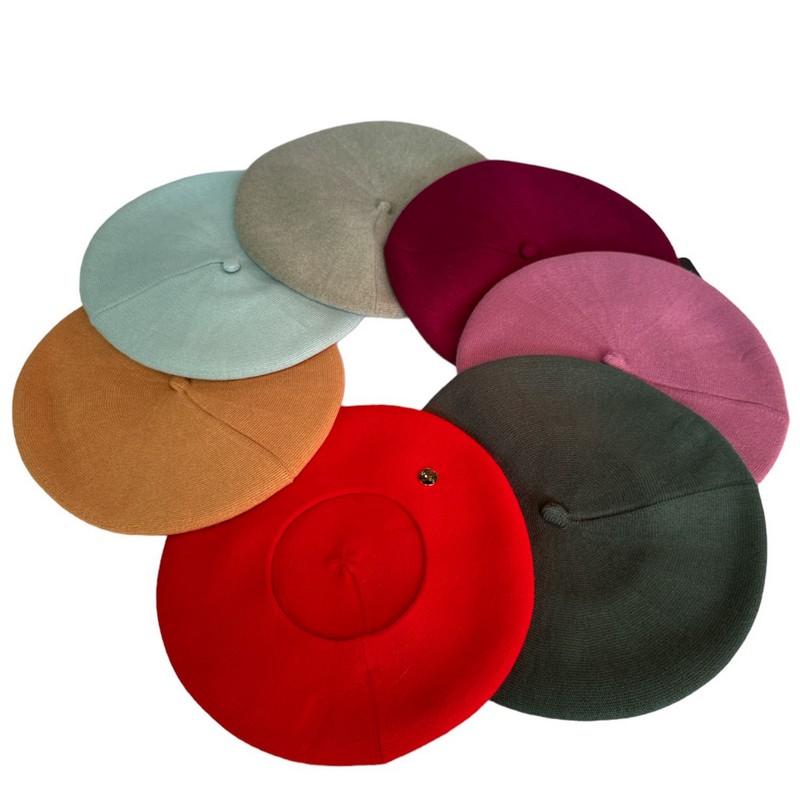 Берет женский 5 шт (универсальный) букле SoH_210907